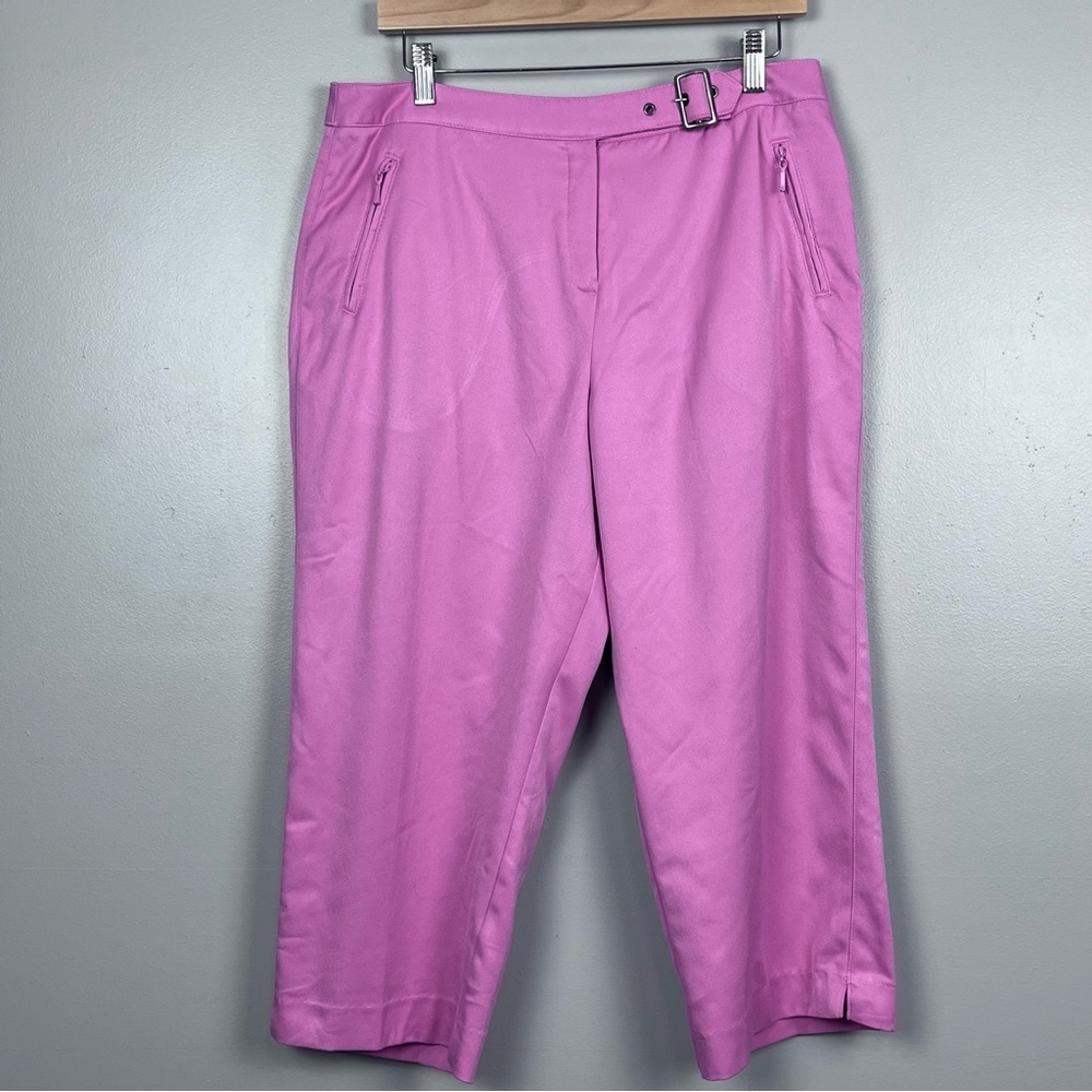 Tail Women's Pink Belted Capri Golf Pants Size 12; Active, Resortwear, Stretch